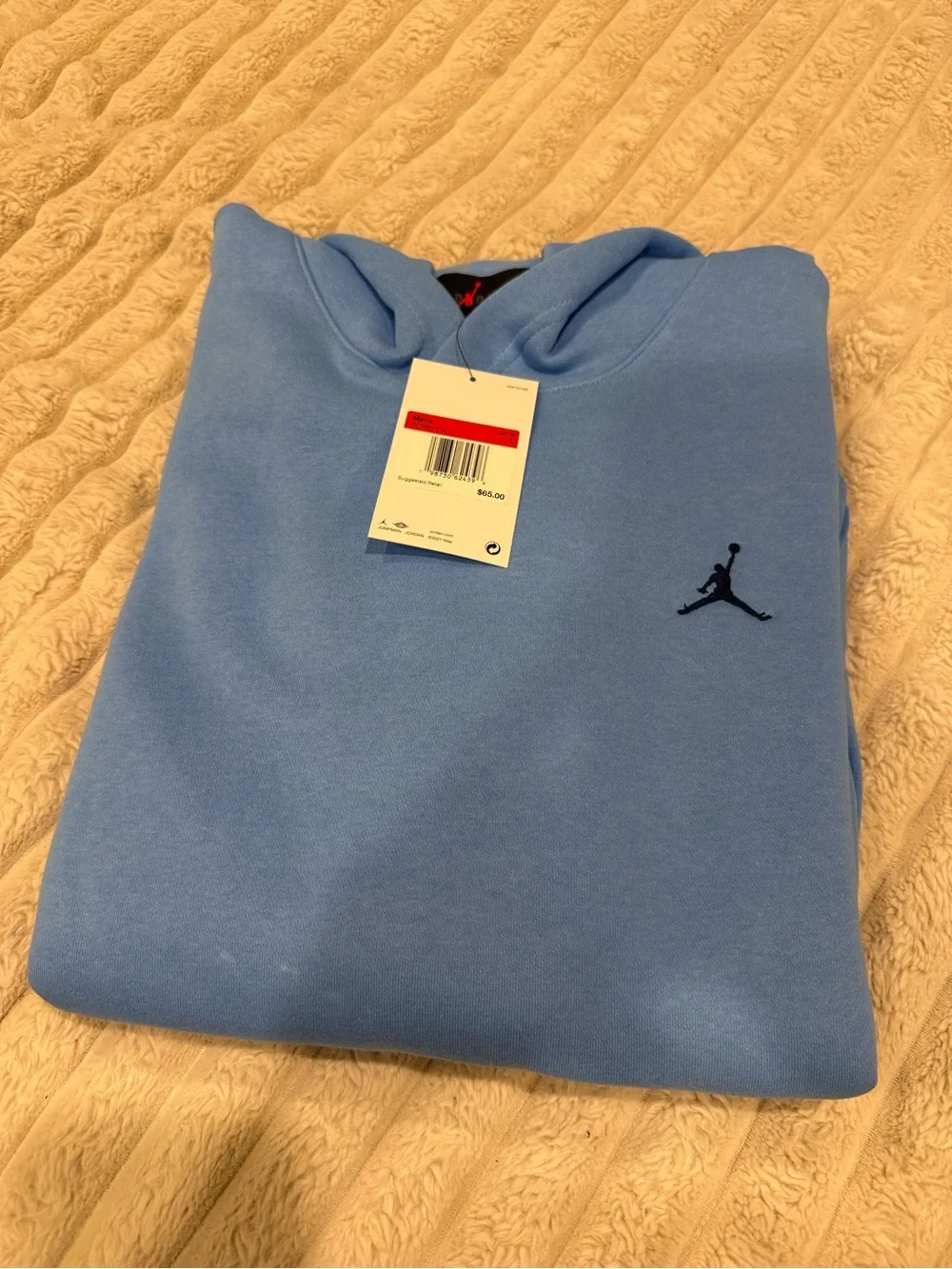 Jordan Light Blue Pullover Hoodie with Black Jumpman